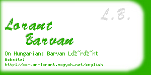 lorant barvan business card